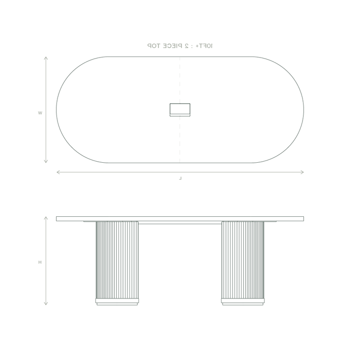 radius pedestal conference table dimensions