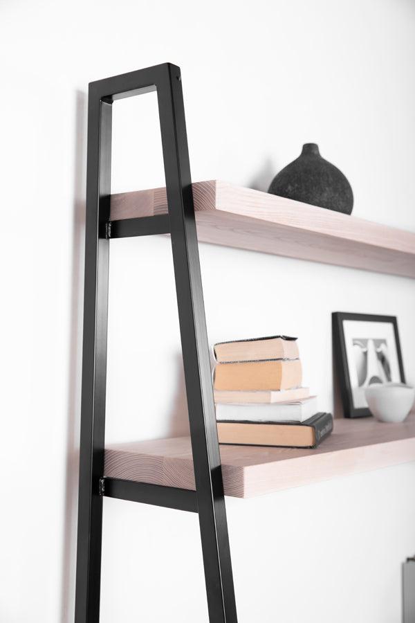 wood shelves with steel frame
