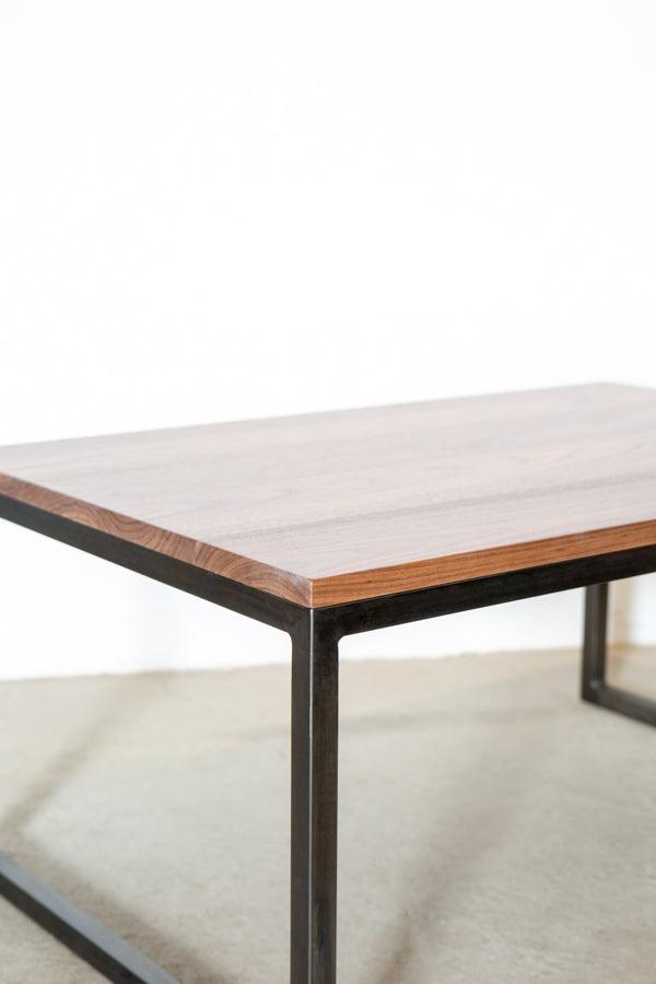 modern coffee table in walnut