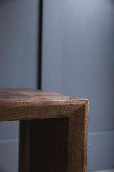 chamfered inside edges of bench