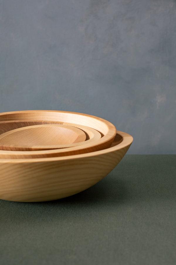 solid wood salad bowl set