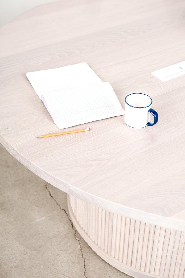 conference table pedestal base - extra white oak