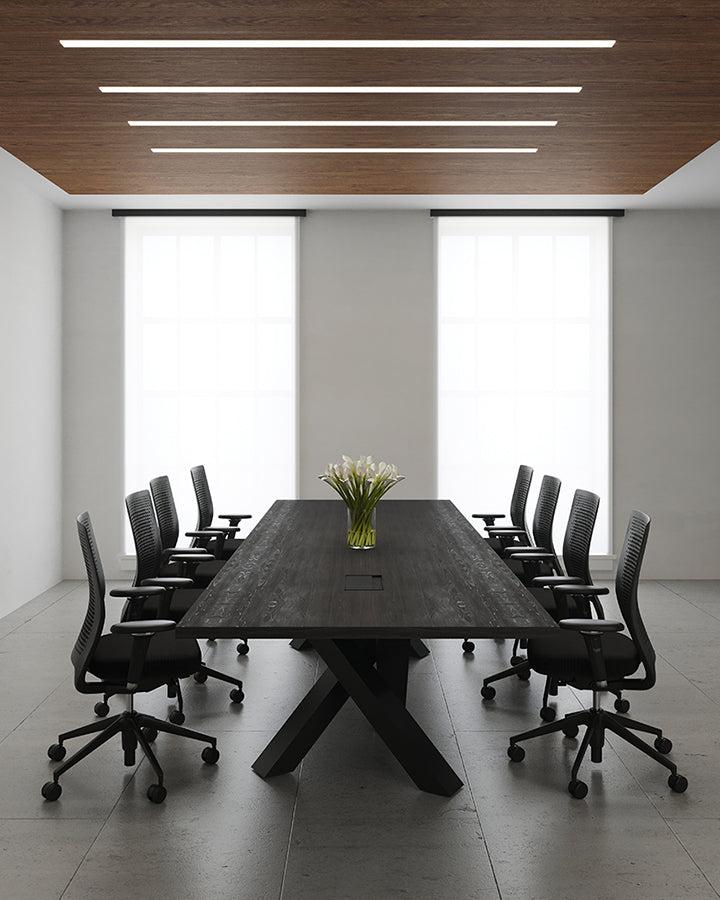 conference table with power outlets