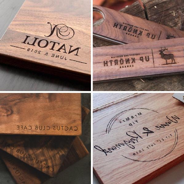 engraved logos on wood - examples