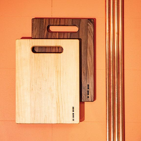best wood cutting boards - walnut and maple